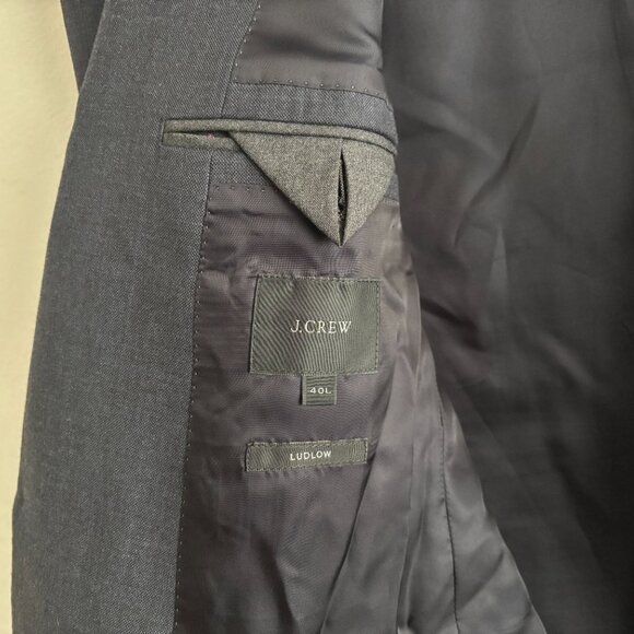 $1200 J.CREW Classic Ludlow Navy Wool Suit 38-40 Long, Pants 34x32 - Picture 5 of 15
